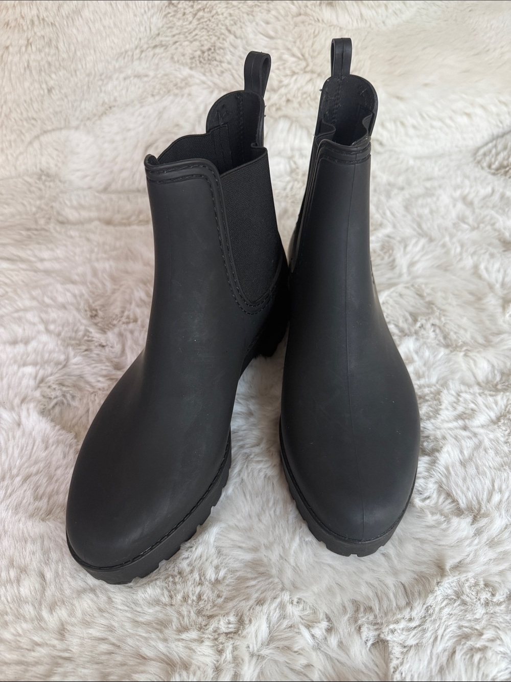 Jeffrey Campbell Black Chelsea Rain Booties